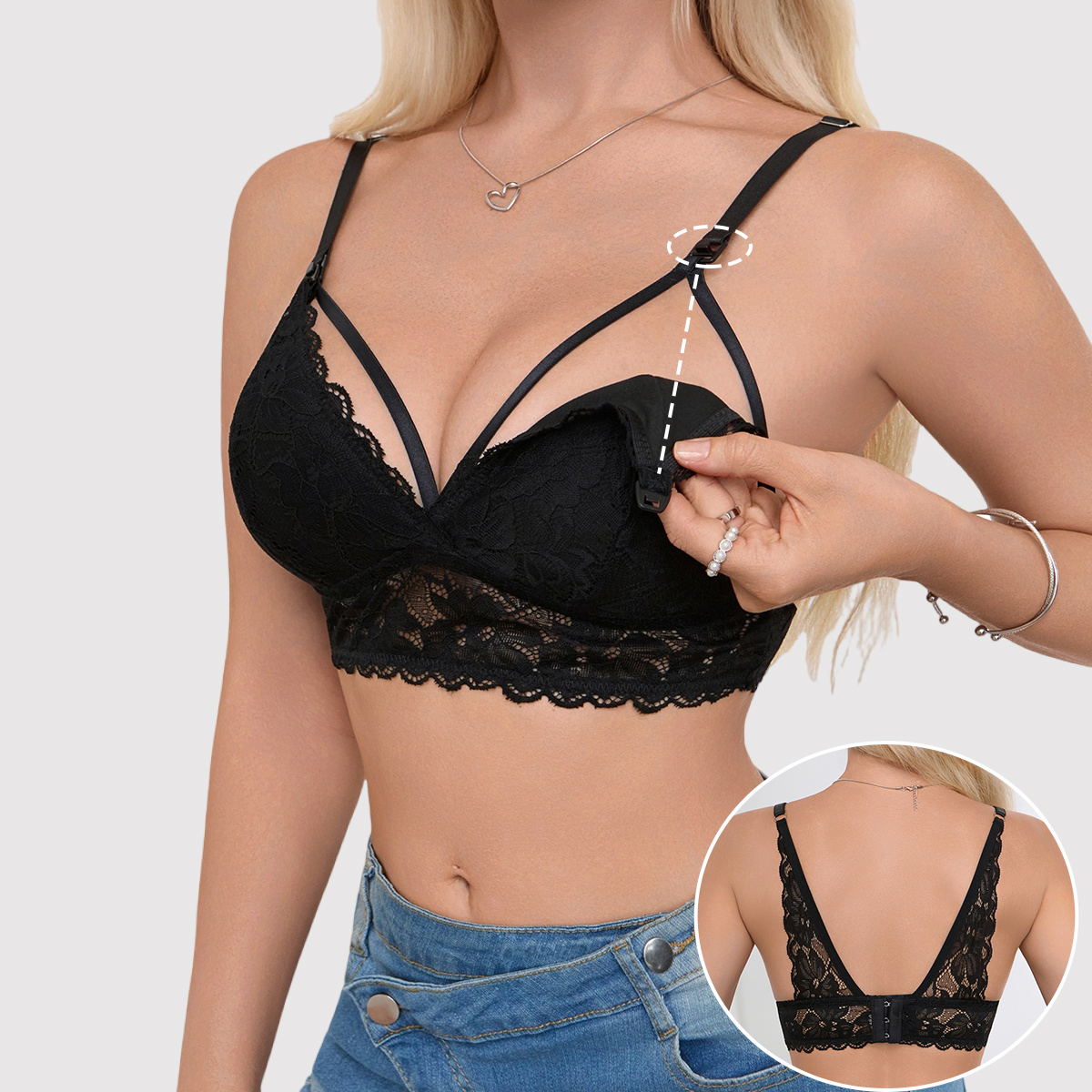 Nursing Bra Sleep - Sexy Hollow Out Lace Nursing Bralette