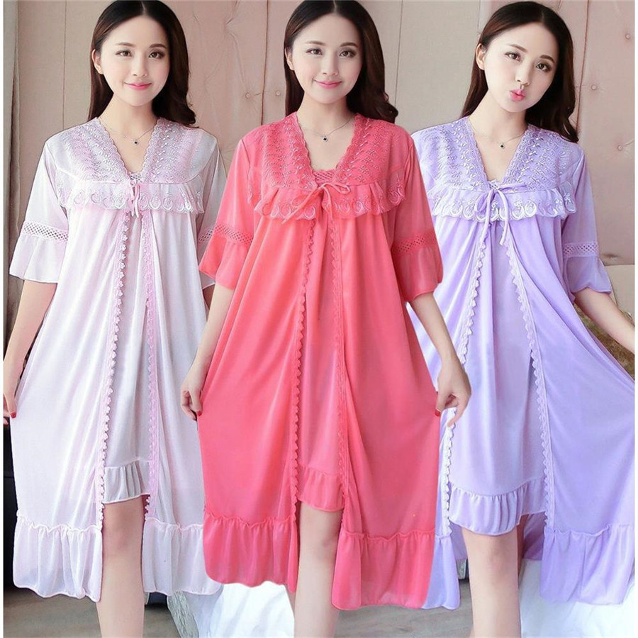 2024 Sexy V Neck Nightdress Sl – Robe Silk Women Bewertung und Preis