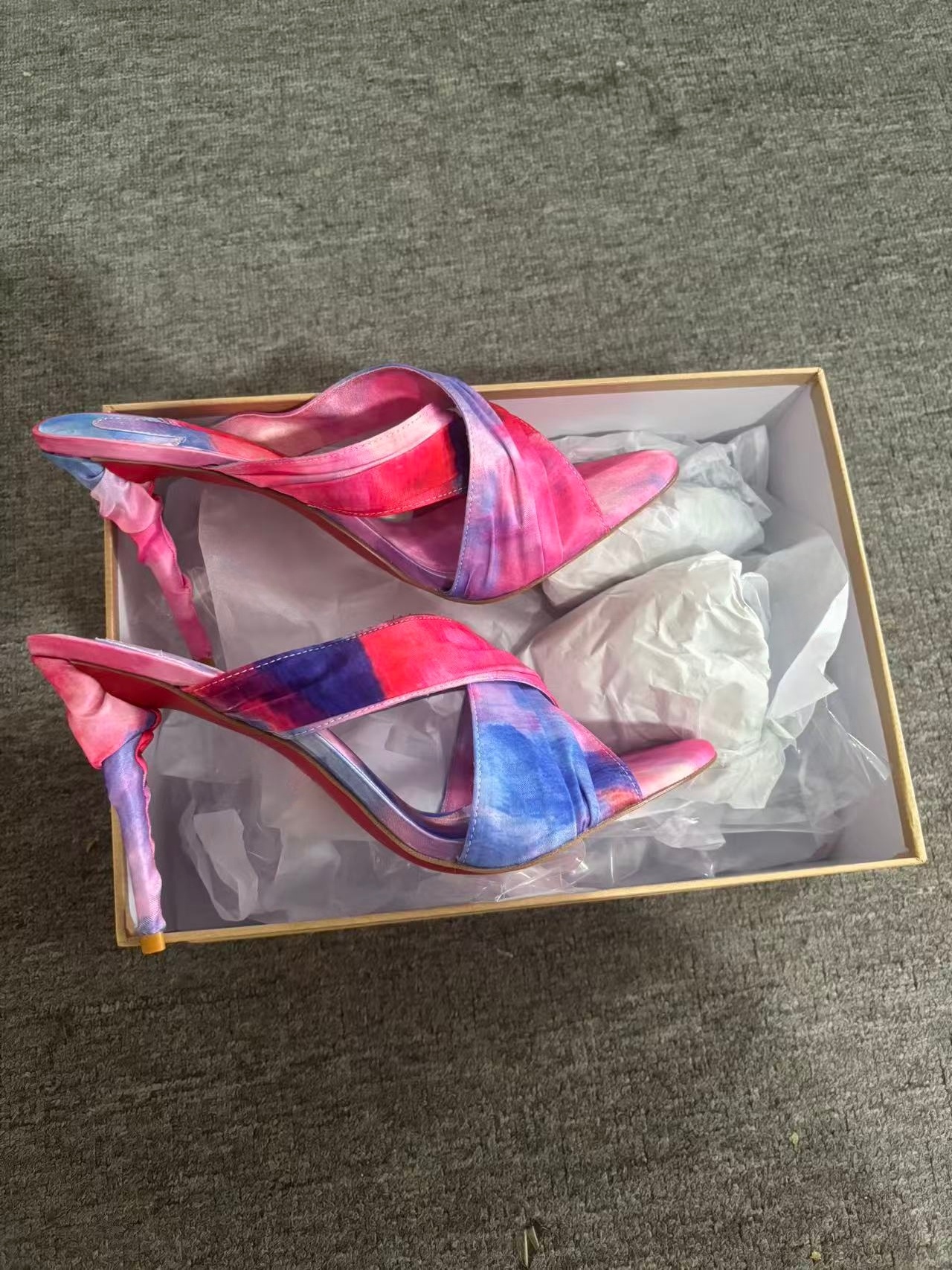 Women's Pink-Blue Tie-Dye Sati – Slip Dress Satin Bewertung und Preis