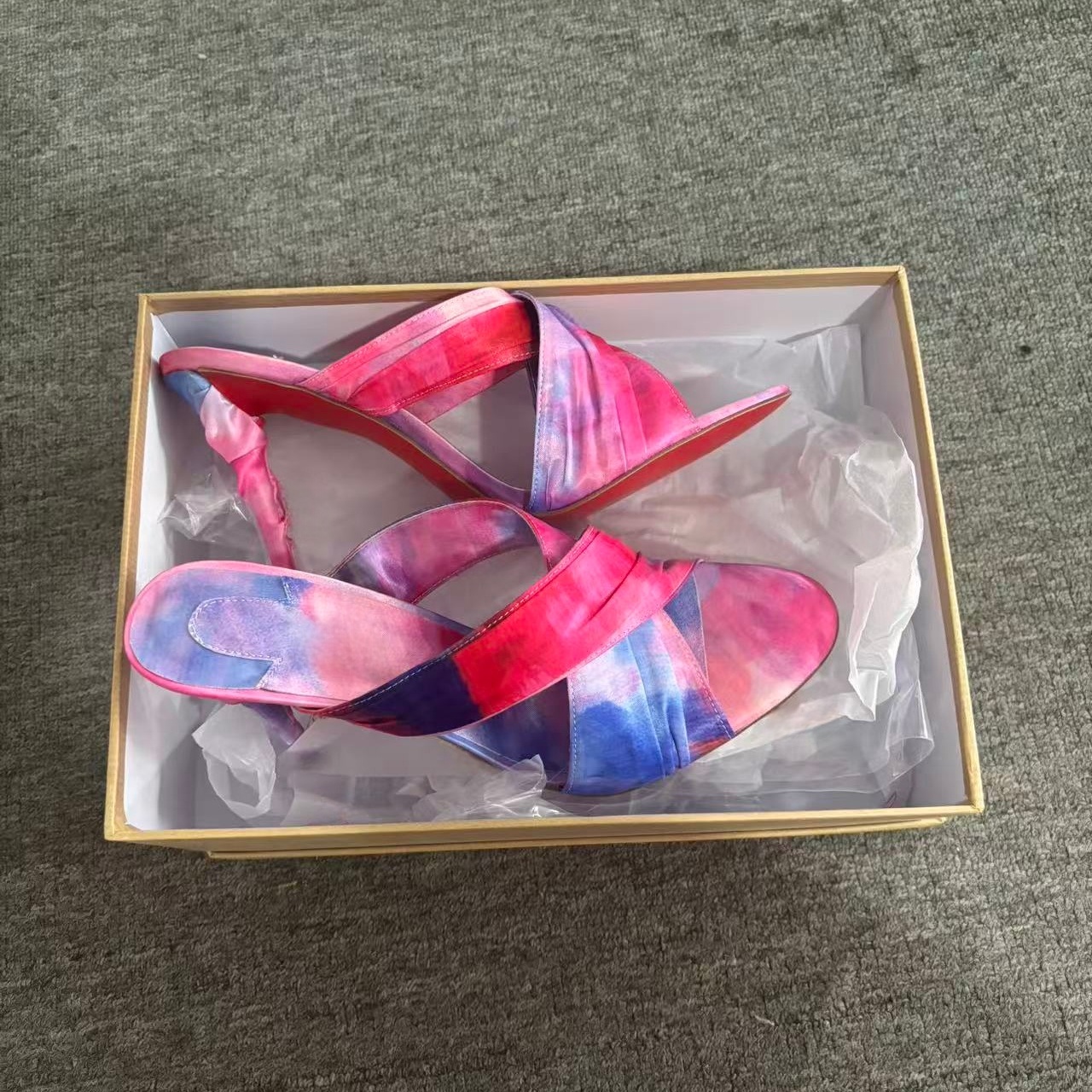 Women's Pink-Blue Tie-Dye Sati – Slip Dress Satin Bewertung und Preis