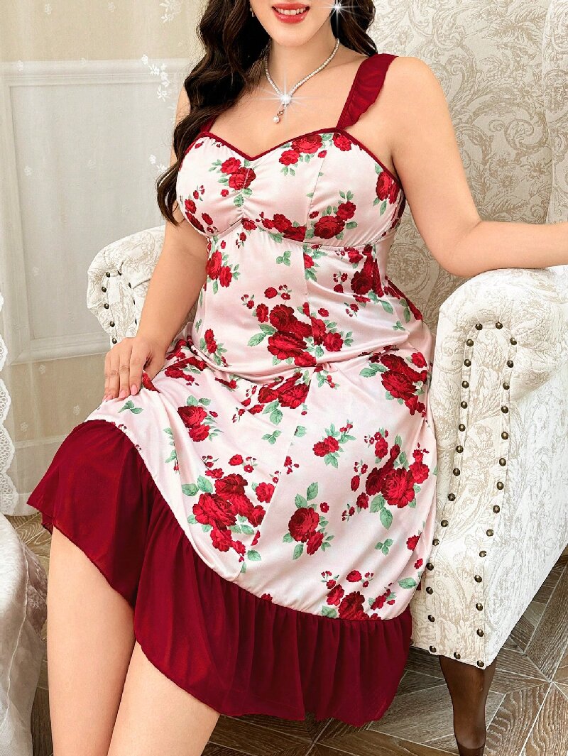 Plus Size Women's Floral Print – Cami Top Lace Bewertung und Preis