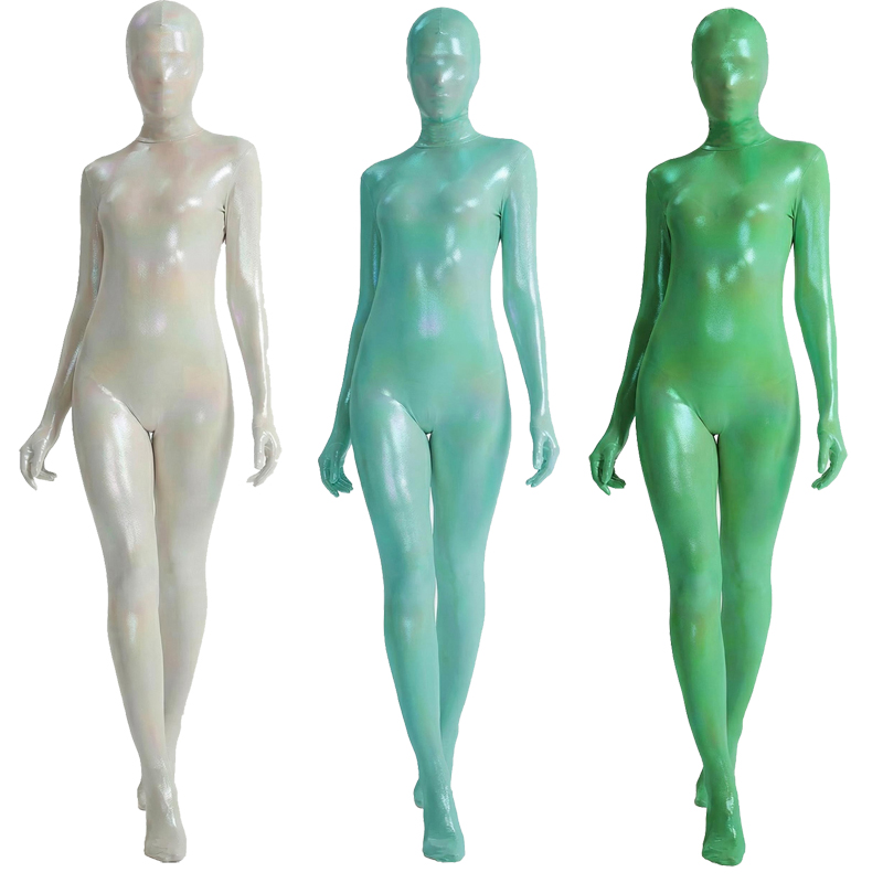 Women Shiny Gradient Zentai Bo – Shapewear Bodysuit Firm Bewertung und Preis