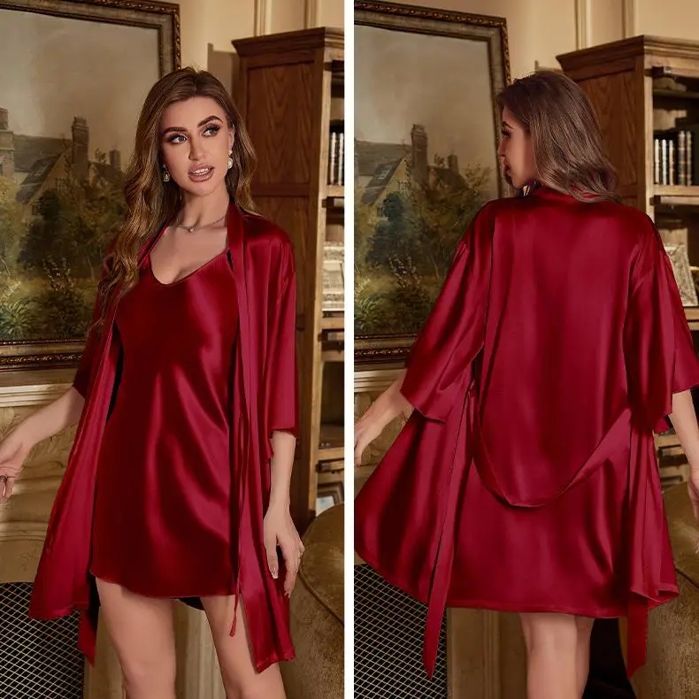 2PC Robe Suit Women Rayon Bath – Robe Silk Women Bewertung und Preis