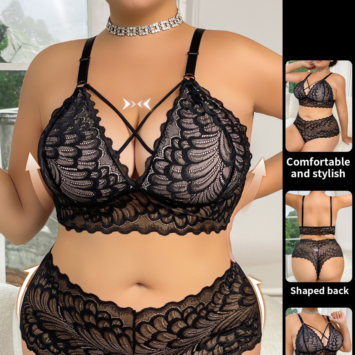 Plus Size Lingerie Set Wire-Fr – Seamless Underwear Women Bewertung und Preis