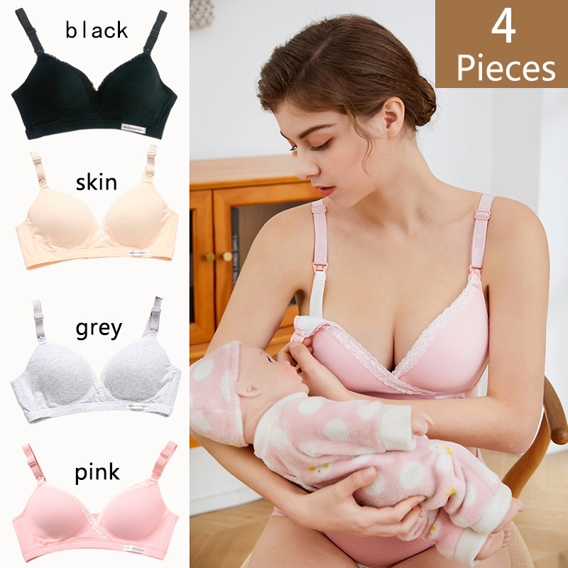 4Pcs New Cotton Wirefree Nursi – Nursing Bra Sleep Bewertung und Preis
